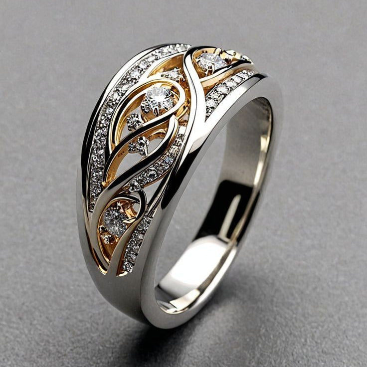 Hollow Gold & Silver Ring