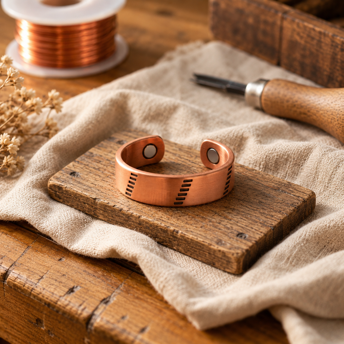 Notched Copper Ring